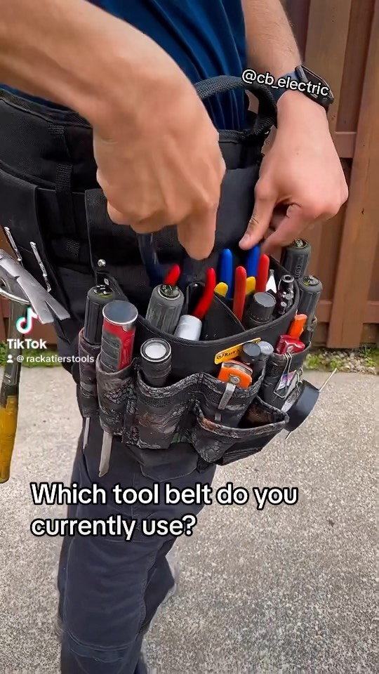 Which tool belt is the best? If you like camo, the Boulder bag now comes in  this new color way for US sparkies. Check it out in the link in our bio. ,  -, -, Thanks to @cb_electric for sharing the