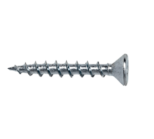 A silver flathead Robertson screw