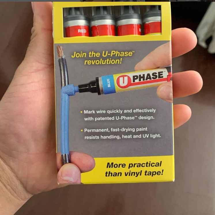 U-Phase Large Wire Marker Set of 4- Single Phase