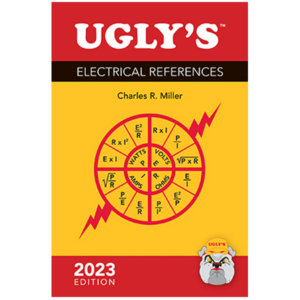 Ugly's Electrical reference book. 2023 edition. The cover is red and yellow.