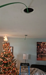 Ferret tape through ceiling